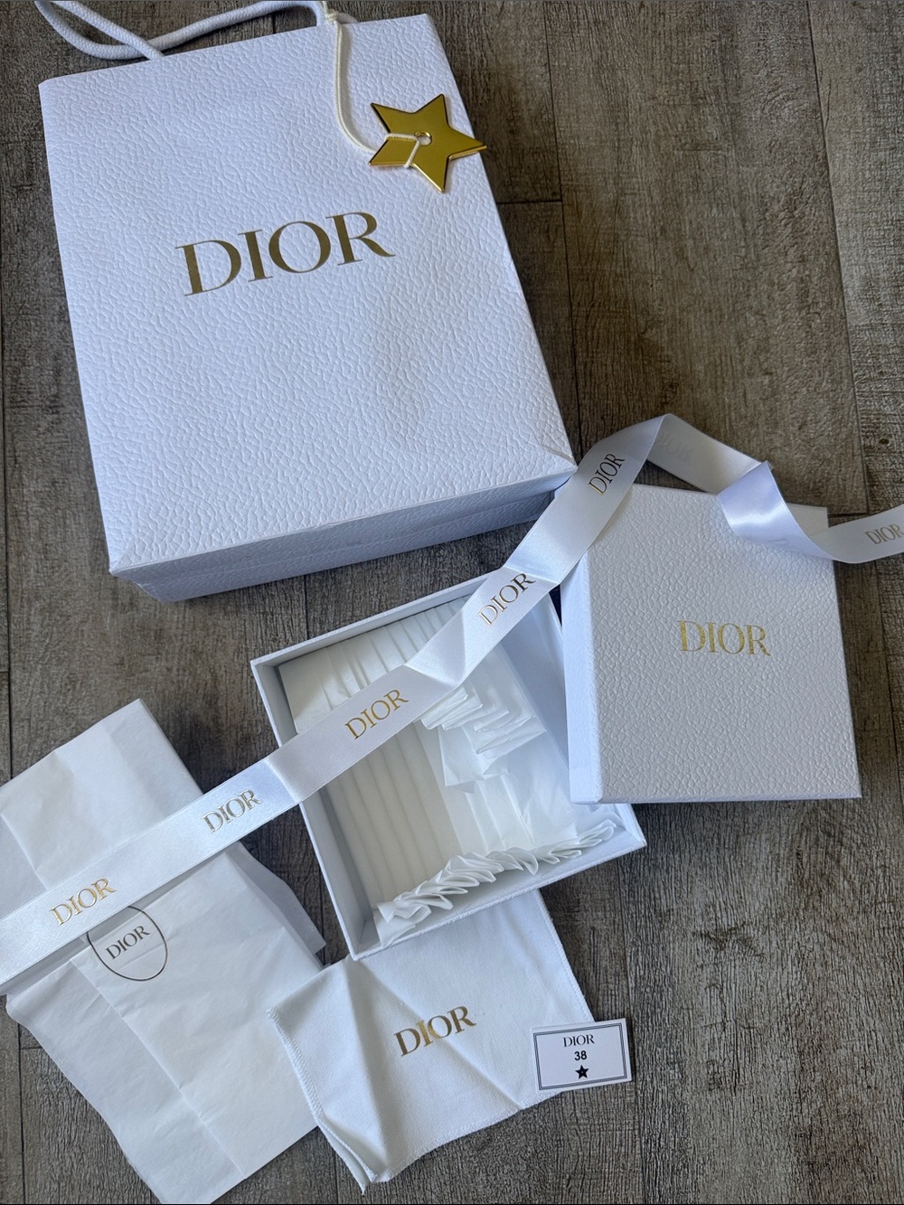 Dior White and Gold Branded Gift Set